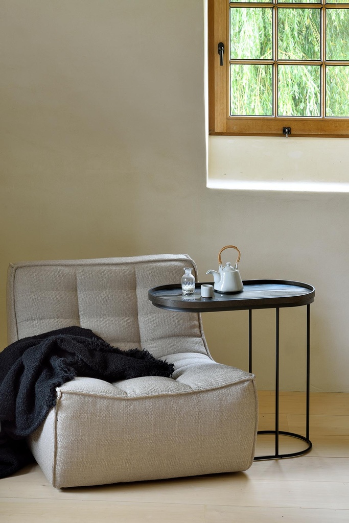 Oblong outlet end table